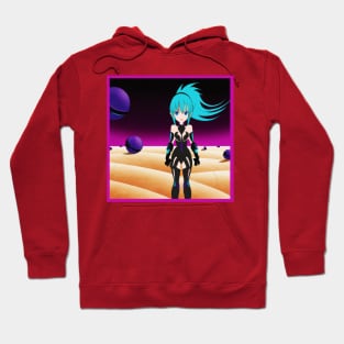 Anime Girl Standing on Alien Planet Hoodie